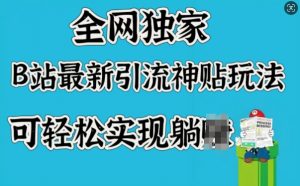 全网独家,B站最新引流神贴玩法,可轻松实现躺Z-聚富社
