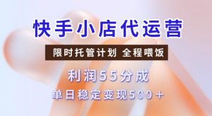 快手小店代运营3.0,模式新升级,收益55分,稳定单日5张【揭秘】-聚富社