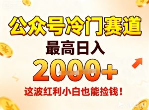 公众号冷门赛道,最高日入1k+,这波红利小白也能捡钱!-聚富社