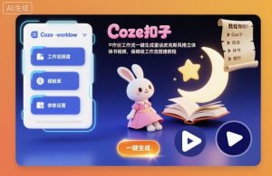 Coze扣子工作流一键生成童话皮克斯风格立体书视频，保姆级工作流搭建教程-聚富社