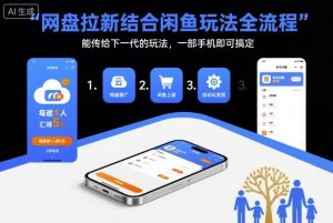 网盘拉新结合闲鱼玩法全流程，能传给下一代的玩法，一部手机即可搞定（附入口渠道以及实操教程）-聚富社