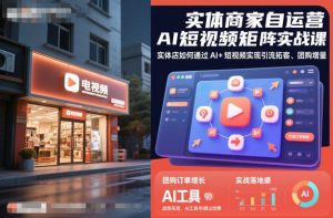 实体商家自运营AI短视频矩阵实战课，实体店如何通过AI+短视频实现引流拓客、团购增量-聚富社