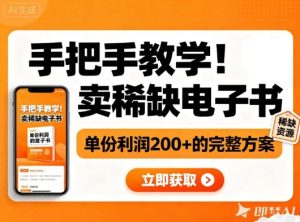 手把手教学！在小红书卖稀缺电子书，单份利润2张+的完整方案-聚富社