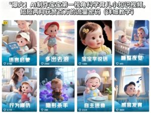 爆火！AI制作宝宝第一视角科学育儿小知识视频，短短两月获赞百万的流量密码（详细教学）-聚富社