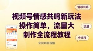 视频号情感共鸣新玩法，操作简单，流量大，制作全流程教程-聚富社