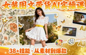 女装图文带货的AI实操课,覆盖38个实用技能,快速提升素材制作效率-聚富社