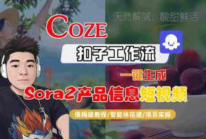 Coze扣子智能体工作流一键生成“SORA2产品信息“短视频,全流程保姆级教学-聚富社