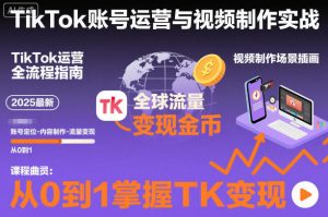 2025最新TikTok账号运营与视频制作实战全流程,从0到1掌握TK变现(含11月最新TK搬运技术)-聚富社