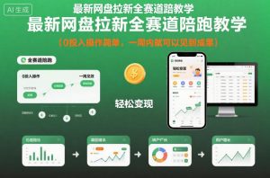 最新网盘拉新全赛道陪跑教学,0投入操作简单,一周内就可以见到成果-聚富社