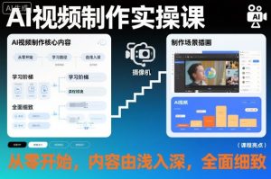 AI视频制作实操课，从零开始，内容由浅入深，全面细致-聚富社