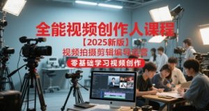 全能视频创作人课程【2025新版】视频拍摄剪辑编导运营，零基础学习视频创作（更新）-聚富社
