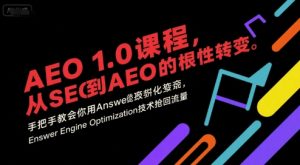 AEO 1.0 课程，从SEO到AE0的基命性转变，手把手教会你用AnswerEngineOptimization技术抢回流量（更新）-聚富社