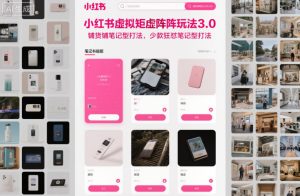 小红书虚拟矩阵玩法3.0，铺货铺笔记型打法，少款狂怼笔记型打法-聚富社