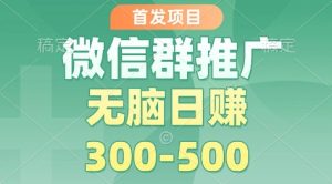 首发项目，微信群推广掘金，多号矩阵无脑日入3-5张【揭秘】-聚富社