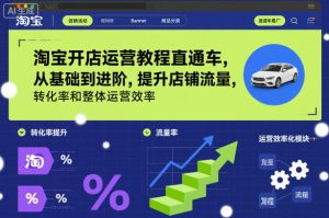 淘宝开店运营教程直通车,从基础到进阶,提升店铺流量,转化率和整体运营效率(更新11月)-聚富社