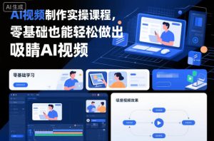AI视频制作实操课程,零基础也能轻松做出吸睛AI视频-聚富社