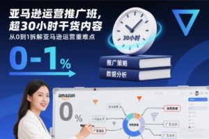 亚马逊运营推广班,超30小时干货内容,从0到1拆解亚马逊运营重难点-聚富社