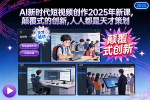 AI新时代短视频创作2025年新课,颠覆式的创新,人人都是天才策划-聚富社