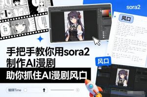 手把手教你用sora2制作AI漫剧,助你抓住AI漫剧风口-聚富社
