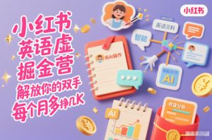 小红书英语虚拟资料掘金营,纯AI操作,解放你的双手,每个月多挣几K-聚富社
