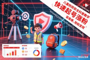 儿童防拐安全科普知识视频制作教学,快速起号涨粉,容易爆,轻松变现-聚富社