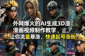 外网爆火的AI生成3D漫画视频制作教学,让你流量暴涨,快速起号涨粉!-聚富社