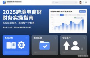 2025跨境电商财务实操指南，从后台到账本，算清每一分利润，系统讲解-案例实操-专业提升-聚富社