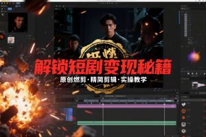 短剧拉新之原创燃剪精简剪辑实操课，解锁短剧变现秘籍-聚富社