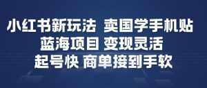 小红书新玩法，卖国学手机贴，蓝海项目，变现灵活，起号快，商单接到手软-聚富社