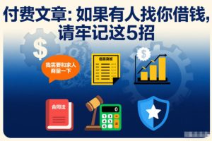 付费文章：如果有人找你借钱，请牢记这5招-聚富社