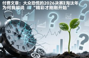 付费文章：大众恐慌的2026决赛淘汰年，为何我却说“精彩才刚刚开始”？-聚富社