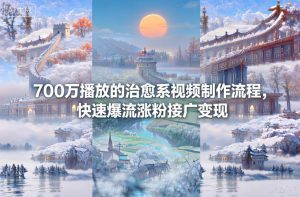 700万播放的治愈系视频制作流程，快速爆流涨粉接广变现-聚富社