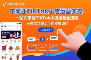 东南亚TikTok小店运营实操,一站式掌握TikTok小店运营全流程,只教能立即上手的实操动作-聚富社
