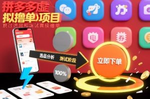 拼多多虚拟撸单项目，跳过选品和测试直接撸单-聚富社
