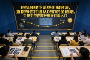 短视频线下系统化编导课，直接帮你打通从0到1的全链路，手把手带你敲开编导行业大门-聚富社