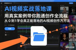 AI视频实战落地课,用真实案例带你跑通创作全流程,从0到1学会真正能落地的AI视频创作方法-聚富社