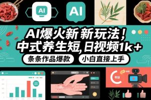 AI爆火新玩法，中式养生短视频，日收益1k+条条作品爆款，小白直接上手，附详细教程-聚富社