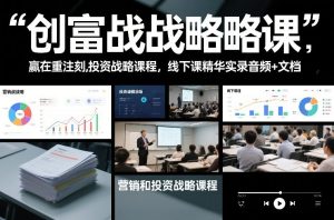 创富战略课,赢在重注时刻,营销和投资战略课程,线下课精华实录音频+文档-聚富社
