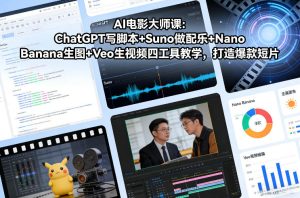 AI电影大师课：ChatGPT写脚本+Suno做配乐+Nano Banana生图+Veo生视频，打造爆款短片-聚富社