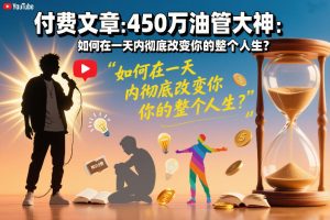 付费文章：450万油管大神：如何在一天内彻底改变你的整个人生？-聚富社