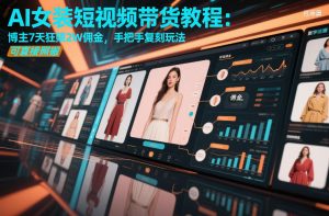 AI女装短视频带货教程：博主7天狂賺2W佣金，手把手复刻玩法，可直接照搬-聚富社