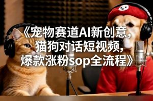 宠物赛道AI新创意，猫狗对话短视频，爆款涨粉sop全流程-聚富社