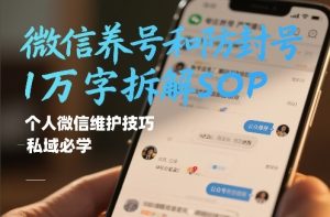 微信养号和防封号1万字拆解SOP，个人微信维护技巧，私域必学【文档】-聚富社
