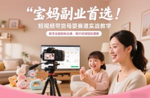 宝妈副业首选!短视频带货母婴赛道实战教学,新手也能轻松出单,碎片时间轻松增收-聚富社