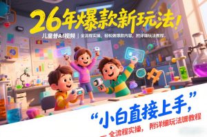 26年爆款新玩法，儿童科普AI视频，全流程实操，轻松做爆款内容，小白直接上手，附详细玩法教程-聚富社