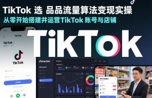 TikTok选品流量算法变现实操，从零开始搭建并运营TikTok账号与店铺-聚富社
