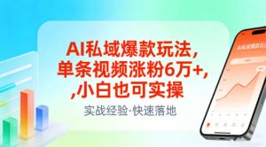 AI私域爆款玩法,单条视频涨粉6W+,小白也可实操-聚富社
