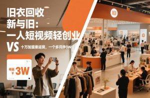 旧衣回收“新”与“旧”：一人短视频轻创业，VS十万加盟重运营，一个多月挣3W【揭秘】-聚富社