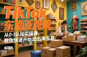 TikTok东南亚跨境从0-1认知实操课，教你快速开始出海生意-聚富社