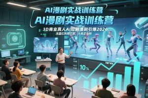 AI漫剧实战训练营，3D商业真人AI短剧漫剧引爆2026，流量红利期已至，入场正当时-聚富社